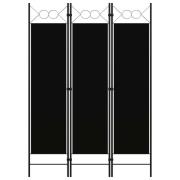 vidaXL Rumsavdelare 3 paneler svart 120x180 cm