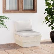 vidaXL Mittensektion med dynor till pallsoffa impregnerat granträ