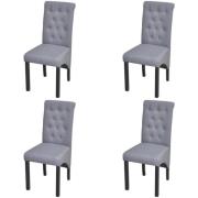 vidaXL Matstolar 4 st ljusgrå tyg