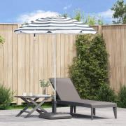 vidaXL Strandparasol med aluminiumstolpe Blå och Vit 240 cm
