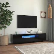 vidaXL TV-bänk med LED-belysning svart 160x35x40 cm