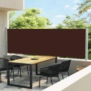 vidaXL Infällbar sidomarkis 140x600 cm brun