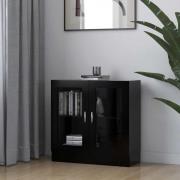 vidaXL Vitrinskåp svart 82,5x30,5x80 cm konstruerat trä