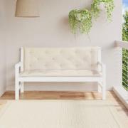 vidaXL Bänkdynor för trädgården 2st gräddvit 150x50x7cm oxfordtyg