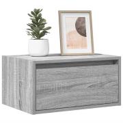 vidaXL Väggmonterade sängbord med LED-lampor 2 st grå sonoma