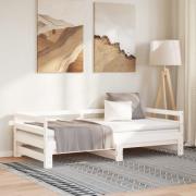 vidaXL Dagbädd utdragbar utan madrass vit 90x190 cm