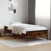 vidaXL Sängram rökfärgad ek 75x190 cm konstruerat trä och metall