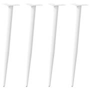 vidaXL Konsolbordsben koniska 4 st vita 72-73 cm stål