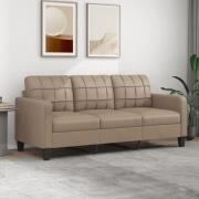 vidaXL 3-sitssoffa cappuccino 180 cm konstläder