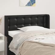 vidaXL Sänggavel med kanter svart 83x16x78/88 cm konstläder