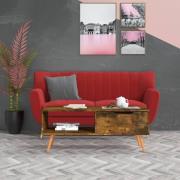 vidaXL Soffbord rökt ek 100x49,5x43 cm konstruerat trä