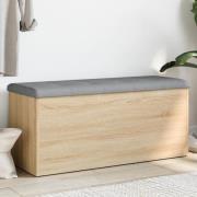 vidaXL Förvaringsbänk Sonoma Ek 102x42x45 cm konstruerat trä