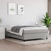 vidaXL Boxspring-sängram ljusgrå 140x190 cm tyg