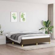 vidaXL Boxspring-sängram mörkbrun 160x200 cm tyg
