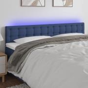 vidaXL Sänggavel LED blå 180x5x78/88 cm tyg