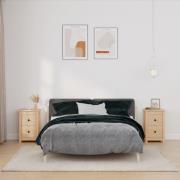 vidaXL Sängbord 2 st 40x35x61,5 cm massiv furu