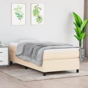 vidaXL Sängram utan madrass gräddvit 100x200 cm tyg