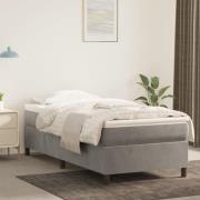 vidaXL Boxspring-sängram ljusgrå 90x200 cm sammet