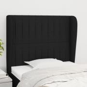 vidaXL Sänggavel med kanter svart 103x23x118/128 cm tyg