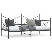 vidaXL Dagbädd utan madrass svart 107x203 cm stål
