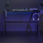 vidaXL Gamingskrivbord LED med Y-formade ben svart 110x60x75 cm