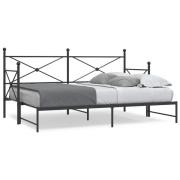 vidaXL Dagbädd med rull utan madrass svart 80x200 cm stål