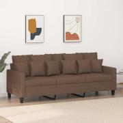 vidaXL 3-sitssoffa brun 180 cm tyg