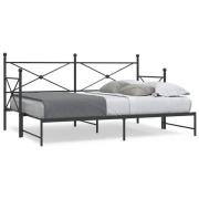 vidaXL Dagbädd med rull utan madrass svart 75x190 cm stål