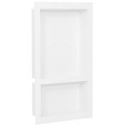 vidaXL Infälld duschhylla niche 2 hyllor matt vit 41x69x9 cm