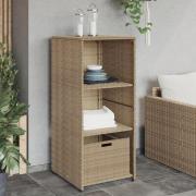 vidaXL Trädgårdsskåp beige 50x55x115 cm konstrotting