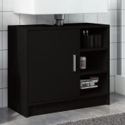vidaXL Tvättställsskåp svart 63x29x55 cm konstruerat trä