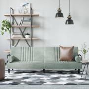 vidaXL Bäddsoffa med armstöd ljusgrå sammet