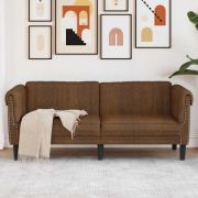 vidaXL Soffa 2-sits brun konstmocka