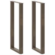 vidaXL Soffbordsben U-formade 2 st naturstål 50x(110-111) cm stål