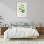 vidaXL Sängbord 2 st brun ek konstruerat trä