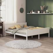 vidaXL Sängram vit massiv furu 200x200 cm