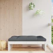 vidaXL Fotpall för trädgården vit 120x80 cm massiv furu