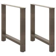 vidaXL Matbordsben naturstål 2 st 80x(72-73) cm stål