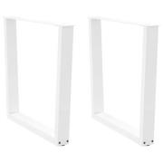 vidaXL Matbordsben V-formade 2 st vita 80x(72-73,3) cm stål