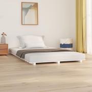 vidaXL Sängram vit 135x190 cm massiv furu