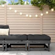 vidaXL Fotpallar med dynor för trädgården 2 st grå massiv furu