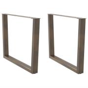 vidaXL Matbordsben V-formade 2 st naturstål 100x(72-73,3) cm stål