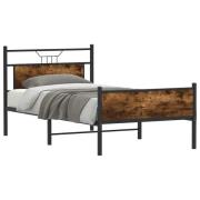 vidaXL Sängram utan madrass rökt ek 107x203 cm konstruerat trä