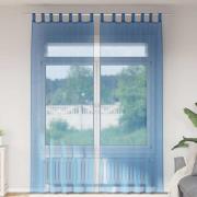 vidaXL Voile gardiner med öglor 2 st kungsblå 140x260 cm