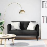 vidaXL Loveseat soffa svart 111 cm tyg