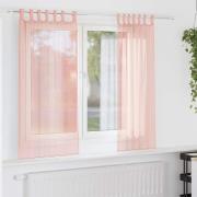 vidaXL Voile gardiner med öglor 2 st rosa 140x175 cm