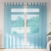 vidaXL Voile gardiner med öglor 2 st, turkos 140x225 cm
