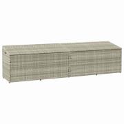vidaXL Förvaringslåda för trädgården ljusgrå 220x50x58 cm konstrotting