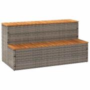 vidaXL Badtunna Step Grey 100x50x50,5 cm konstrotting och solid akacia