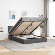 vidaXL Ottoman säng med madrass mörkgrå 140x200 cm tyg